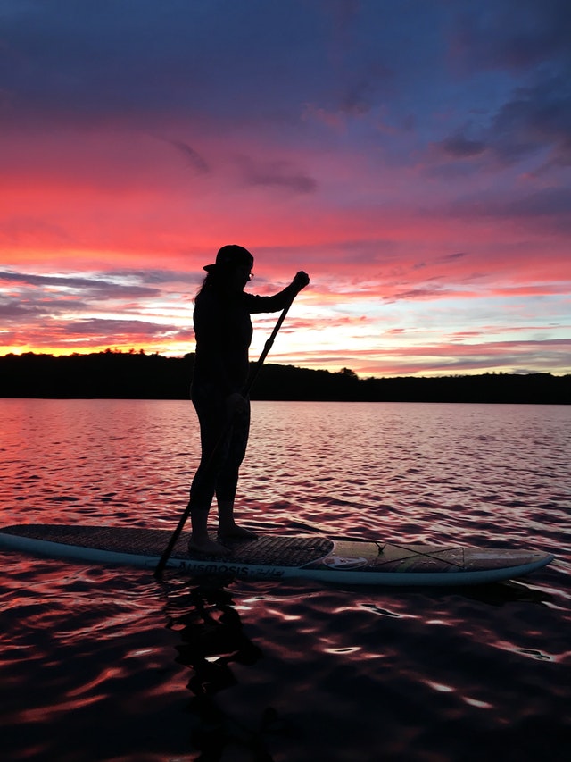 Sunset paddleboarding